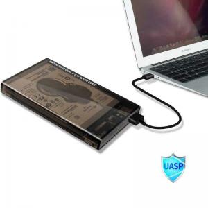 China USB3.0 Port Hard Drive Enclosure 2.5 inch HDD SSD Portable Case Transparent External Box supplier