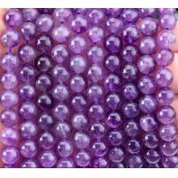 China Round Semi Precious Purple Stone 6mm Amethyst Gemstone Beads on sale