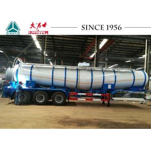 V Shaped 35 Tons Oil And Chemical Tanker 3 Axles With Spring Suspension
