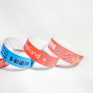 Durable Barcode Colored Paper Wristbands , Personalized Printed Tyvek Wristbands