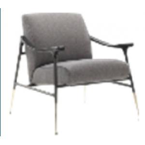 China Abrasion Proof New Chinese Style Furniture Upholstered Grey Fabric Arm Chair 618*785*860mm supplier