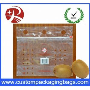 China Bolsos de empaquetado claros modificados para requisitos particulares de la fruta fresca del resbalador del PE con el agujero supplier