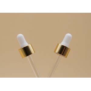 China 18 / 410 Essential Oil Dropper , Gold Collar Glass Droppers For Essential Oils supplier