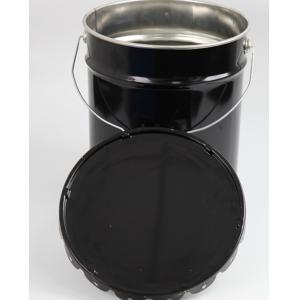Unlined Black Steel Five Gallon Bucket Of Paint 5 Gallon With Flower Edge Lids