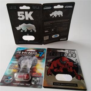 China 3D Card Blister Pack Packaging Custom Printed Paper Card Rhino 7 Jaguar 30000 Sex Pill Pack supplier