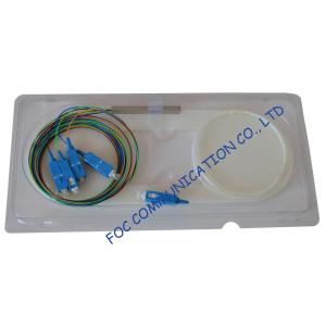 Wide Wavelength Optical Fiber PLC Splitter Mini Tube 1 × 4 with SC Connectors