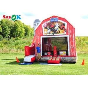 Farmyard Toddler Obstacle Inflatable Water Slide With Bounce House Blow Up Barn Playground