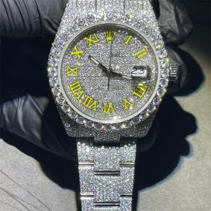 Handmade Setting VVS Moissanite Diamond Hip Hop Mechanical Diamond Watch