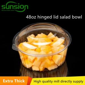 48oz Salad Plastic Packaging Containers For Food PET Hinged