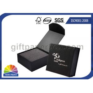 Black or Red Custom Jewelry Gift Box with Logo Printed for Wedding Ring Packaging