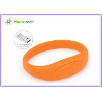 China Orange Bracelet USB flash drive wristband silicone usb flash memory wristband usb flash disk on sale