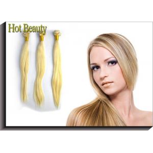 China Russian Remy Human Hair Extensions Clean And Neat Straight  613# Blonde supplier