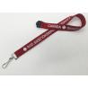 Red color 2.0 CM Silk-screen printed Polyester lanyards with white letters on it