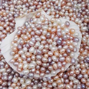 Wholesale AAA Grade 5-6mm and 6-7mm and 7-8mm no hole Rice Shape real pearl Colorized Freshwater Loose Pearl Beads