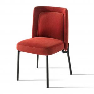 Breathable Red Velvet Side Chair , Multifunctional Velvet Dining Room Chairs