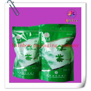 Emballage inférieur zip-lock de sachet en plastique de gousset, sac d'emballage de thé vert