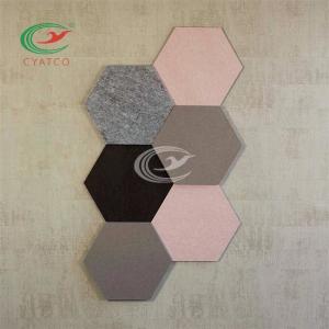 Polyester Felt Hexagon Ceiling Panels , Restaurant Hexagonal Acoustic Wall Tiles