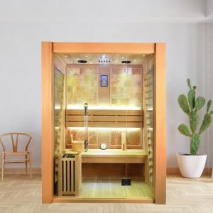 Traditional Steam Wooden Indoor Electric Heater Sauna Room For 3 Person