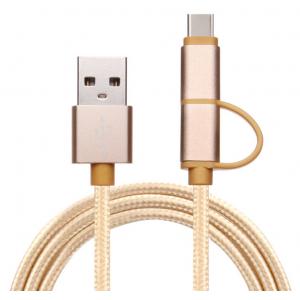 Gold Nylon Braided Fast Charging USB Type C Data Cable For HTC Phone