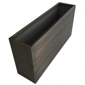 Large square shape steel planter box large outdoor flower pot