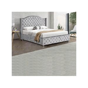 Fabric Custom Upholstered Bed Frame Foundation With Slats