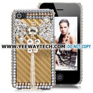 China Lovely Butterfly Rhinestone Case For iPhone 4S - Golden supplier