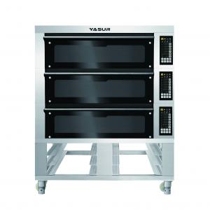 China Yasur Electric 3 Deck 6 Tray Oven For 40X60cm Tray, 11Kw For Bread Cakes Cookie And Pizza Baking supplier