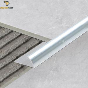 China Bullnose Quad Aluminium Round Edge Tile Trim High Glossy Silver Color supplier