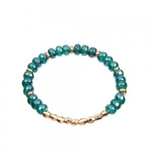 Dyed Shinny Green Jasper Beaded Bracelet 5*8mm Elastic rope String Material