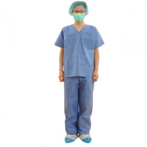 China Durable Surgical Scrub Suits , Short Sleeve Disposable Scrub Suits For Nurses supplier