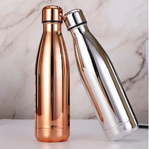 2019 New Arrivals Slim Alkaline Stainless Steel Water Bottle With UV Gold Color Painting  500ml