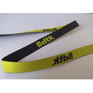 2cm Custom Jacquard Ribbon For Garment Accessories Black Base Yellow Words