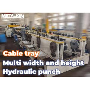 China Heavy Duty Cable Tray Roll Forming Machine With Adjustable Width Dual Wall Structure And Hydraulic Punching supplier