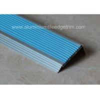 China Non Slip Aluminum Stair Nosing , Metal Stair Nose Trim With Insert PVC Rubber on sale