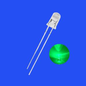China 5mm 1.5Hz 12V 1/6 Ciclo de Função Verde Cor 515-525nm 5000-7000mcd Cabeça Redonda Resistor LED integrado flashing supplier