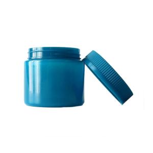 6oz Blue Plastic Weed Jar with Push Down & Turn Child Proof Caps