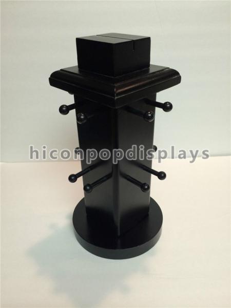 Black Painted Countertop MDF Display Stand Rotating For Hanging Jewelry