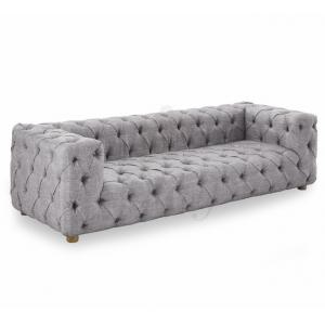 Wholesale living room Furniture upholstery button tufted grey chesterfield fabric sofa and party wedding use