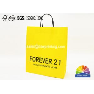 Varnishing White Craft Custom Paper Shopping Bags With Pantone Color Printing