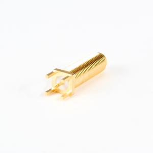 China Brass / Gold Plating Female PCB Mount Connector For RF Signal Connection supplier