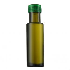 China Customized Olive Green Glass Essential Oil Bottle 50ml/100ml Luxury Cooking Oil Bottle supplier