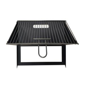 China Black Carbon Steel 1.0mm Foldable Charcoal BBQ Grill With Grid supplier