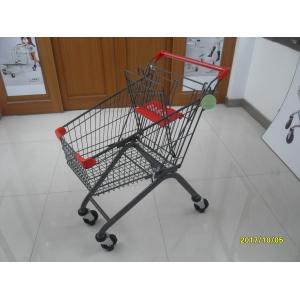 China 80L Supermarket Shopping Carts , Q195 Low Carbon Steel Grocery Pull Cart supplier