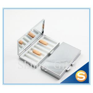 Shinny Gifts 7days Metal Pill Box Metal storage boxes for pill OEM/ODM is available Square Shape Silver Plating