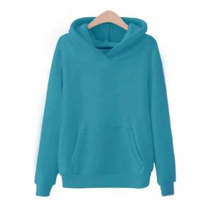 Autumn Polyester Pullover Sweater Hoodies Solid Color Long Sleeve