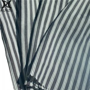 Striped Soft Textured Polyester Cotton Blend Fabric for Women's Clothing and Dresses