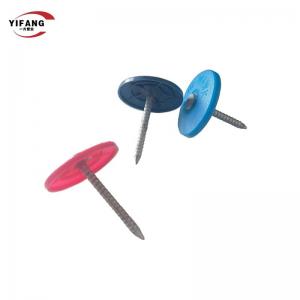 China Multi Colored Small Plastic Cap Nails Customized Length Corrosion Resistance supplier
