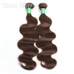 China Dark Brown Real Body Wave Human Hair Weave , Natural Remy Curly Hair Extensions on sale 