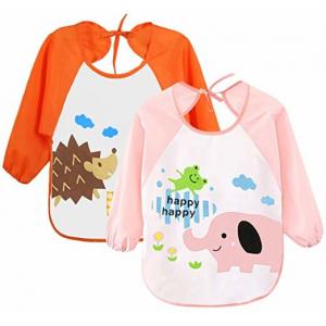 Cute Unisex Baby Bibs / 6 Months-3 Years Baby Weaning Bibs With Sleeves