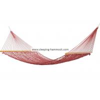 China Double Size Soft  Home Polyester Rope Hammock With Spreader Bars Garnet Red on sale